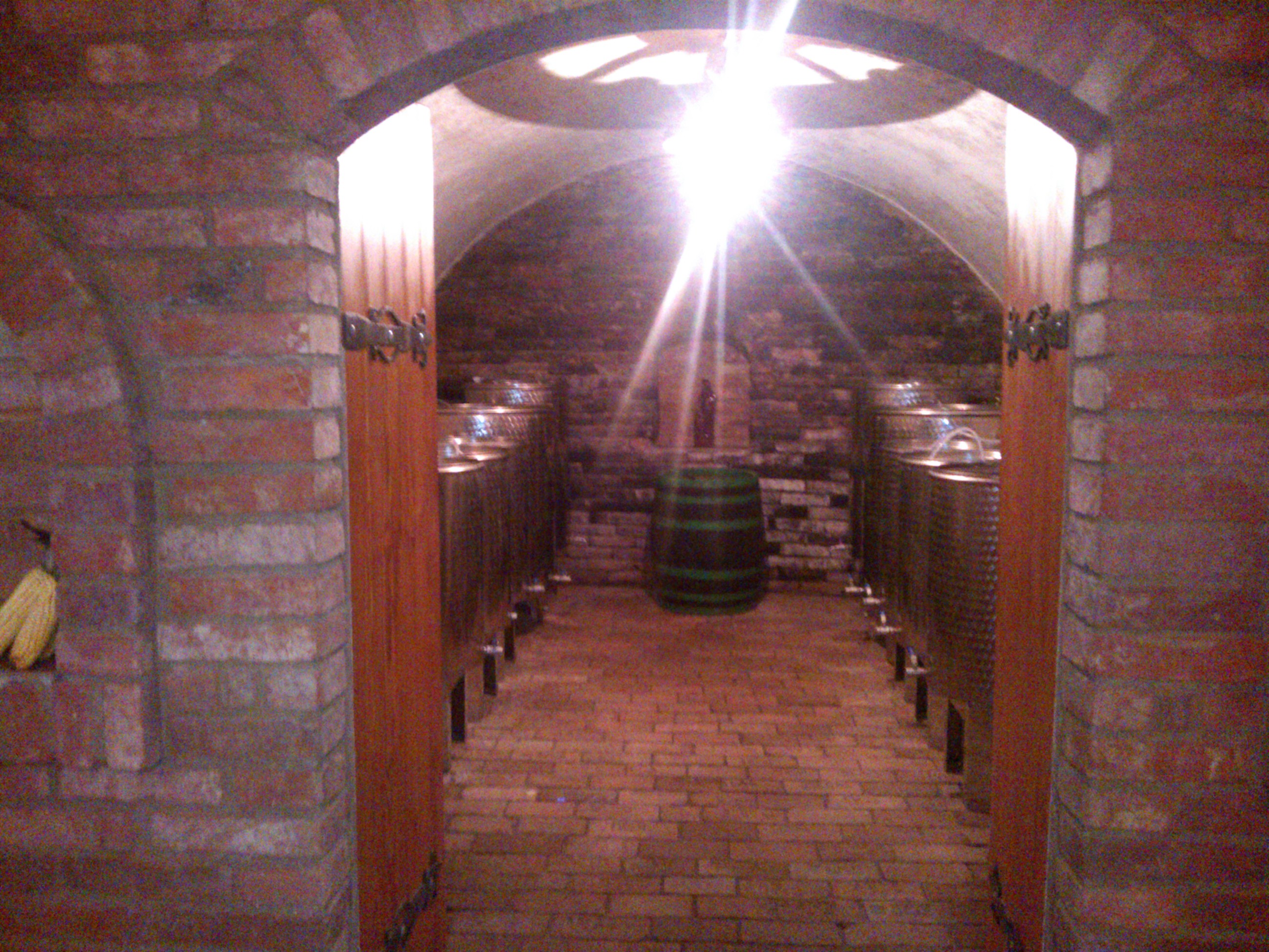 Vinný sklep — nerezové tanky a sudy